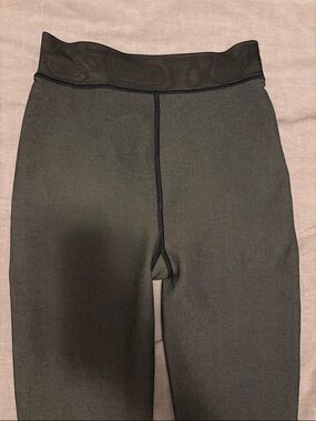 High-Waisted Black/nude fleece-lined Leggings